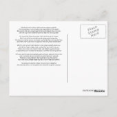 出発と詩の前のRMSタイタニック ポストカード (裏面)