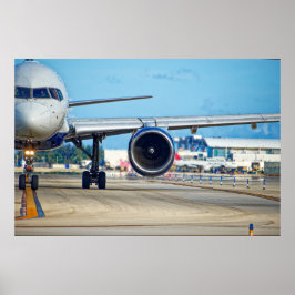 出発に向けて走行中の旅客機 ポスター