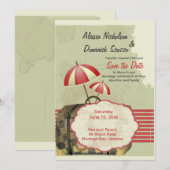 出発のお知らせ 保存日付発表 招待状 (正面/裏面)