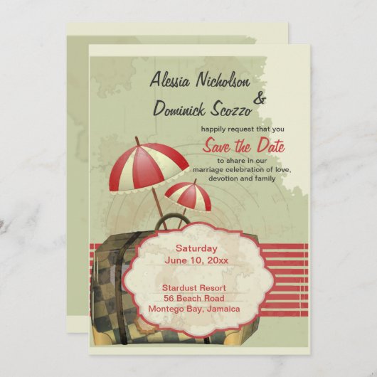 出発のご案内 保存日付のお知らせ 招待状 (正面/裏面)