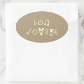 出発の旅の幸せを祈って　かわいいテキストアート 楕円形シール (バッグ)