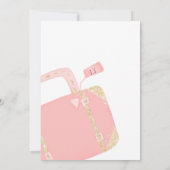 出発パーティー黄色ゴールドピンクスーツケース 招待状 (裏面)