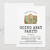 出発パーティー トラベル スーツケース 招待状 (正面/裏面)