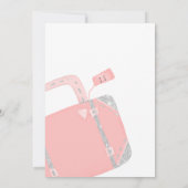 出発パーティー トランク シルバー ピンク お別れ会 招待状 (裏面)