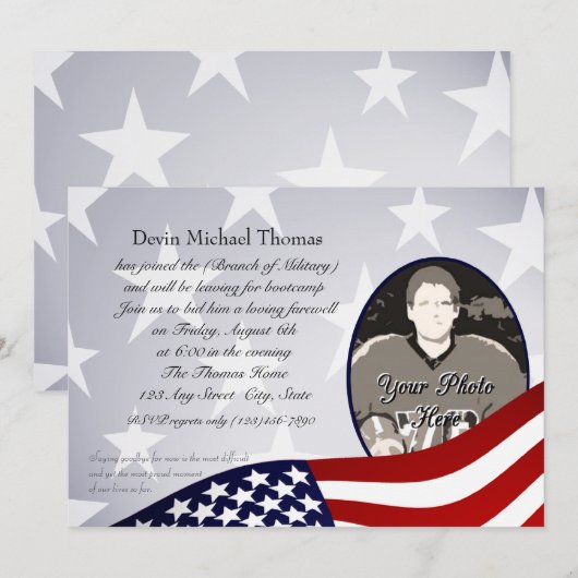 出発パーティー 招待状 (正面/裏面)