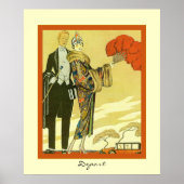 出発ヴィンテージアールデコファッションイラストレーション ポスター (正面)