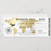 出発券 デスティネーション ウェディング ワールド マップ 招待状 (正面)