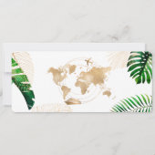 出発日おめでとう航空券世界地図クルーズ招待状 招待状 (裏面)