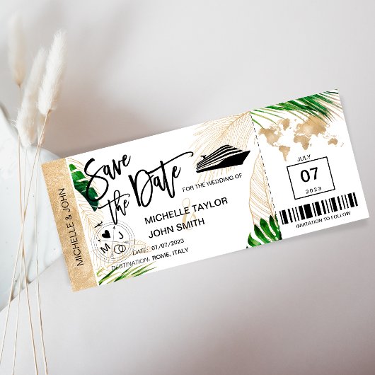 出発日お知らせ航空券世界地図クルーズ 招待状