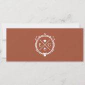 出発日を保存 陶土色の旅行の搭乗券 招待状 (裏面)