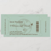 出発案内 保存の日 - ソフトグリーン & ベージュ 招待状 (正面/裏面)