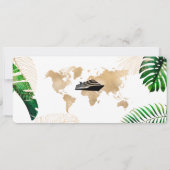 出発案内 航空券 世界地図 クルーズ 招待状 (裏面)