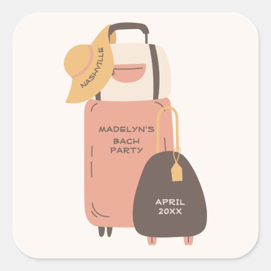 出発準備完了 トランク 目的地 ブライズパーティー スクエアシール (正面)