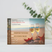 出発確認 ウェディング RSVP カード - チケット (スタンド正面)