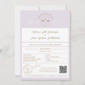 出発 パスポート チケット 目的地 ウェディング 招待状 (正面)