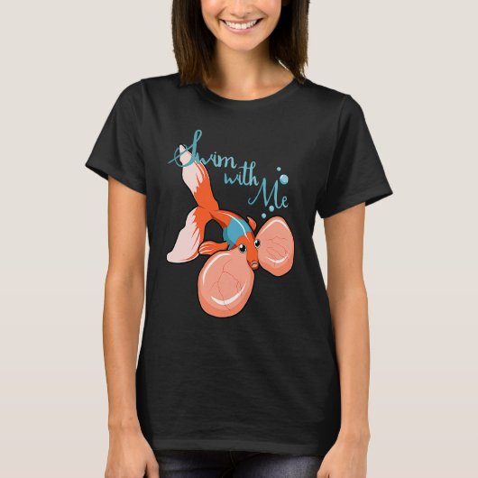 出目金 金魚 天体魚 Tシャツ (正面)