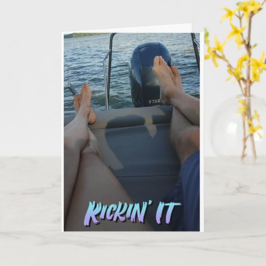 **出航し遠くに**記念日 カード (黄色い花)