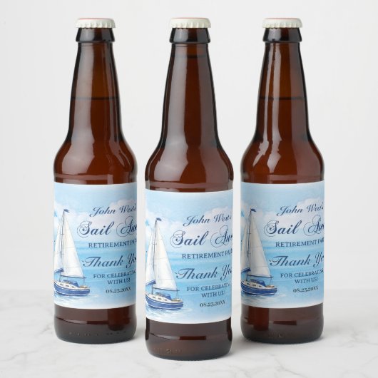 出航引退パーティー 船舶 ヨット ビールラベル (ボトル)