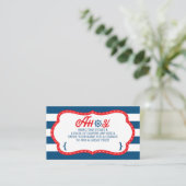 出航 おむつくじ券 海洋風 青 赤 エンクロージャーカード (スタンド正面)