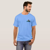 「出航:左側ヨットデザイン」 Tシャツ (正面フル)