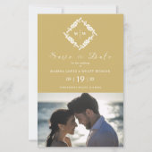 出芽エレガント偽金ゴールドフローラリースイニシャル (正面)