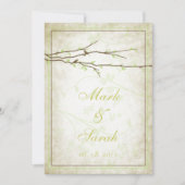 出芽枝と鳥のヴィンテージIII招待状 招待状 (正面)