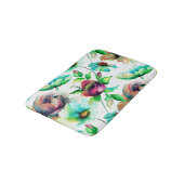 出芽水カラフル色花パターン バスマット (アングル)