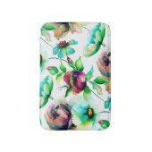 出芽水カラフル色花パターン バスマット (正面縦)