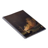 出荷して下さい夜、c.1756 (キャンバスの油)にで火 ノートブック (右側)