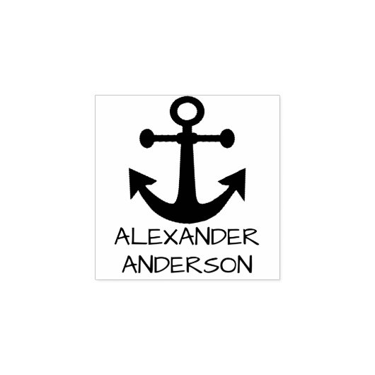 出荷のいかりのパーソナライズ ラバースタンプ (インプリント)