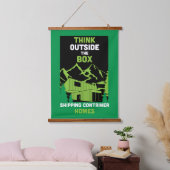 出荷コンテナホームリビング 吊り下げ型タペストリー (寝室)