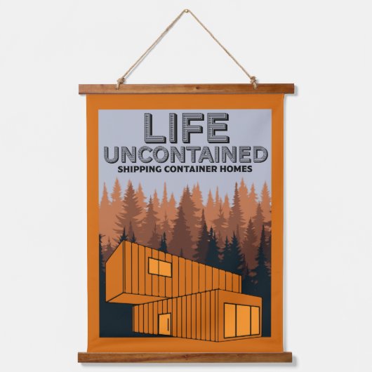 出荷コンテナホームリビング 吊り下げ型タペストリー (正面)