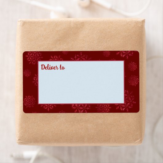 出荷ラベルに赤い雪片が届く ラベル (インサイチュ)