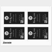 出荷ロゴQRコード感謝してい黒箱シールラベル 長方形シール (シート)