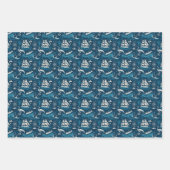 出荷航海のおよび海をテーマにしたパターンNo1 ラッピングペーパーシート (正面3)