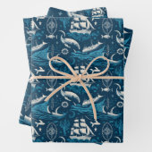 出荷航海のおよび海をテーマにしたパターンNo1 ラッピングペーパーシート (インサイチュ)