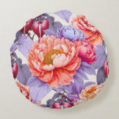 出血している牡丹ハートの花を枕の周りに ラウンドクッション (裏面)