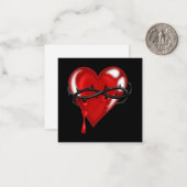 出血するトゲの付いた針金ハート ノートカード (正面/裏面インサイチュ)