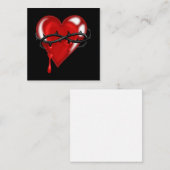 出血するトゲの付いた針金ハート ノートカード (正面/裏面)