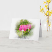 出血ハートの花の誕生日 カード (黄色い花)