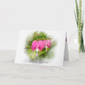 出血ハートの花の誕生日 カード (正面)
