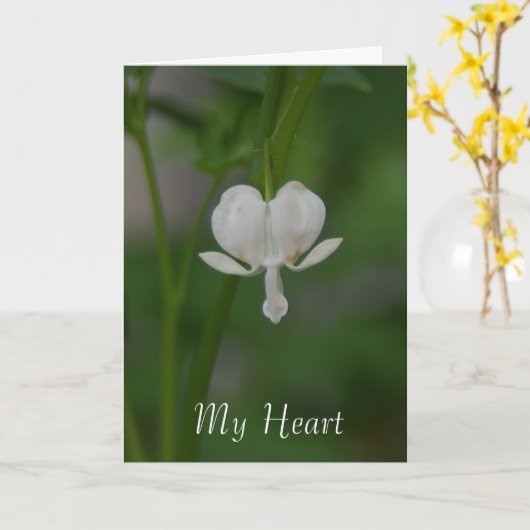 出血ハートカード カード (黄色い花)