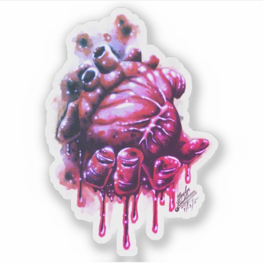 出血ハートシール シール (正面)