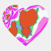 出血ハートフラクタルステッカー ハートシール (正面)