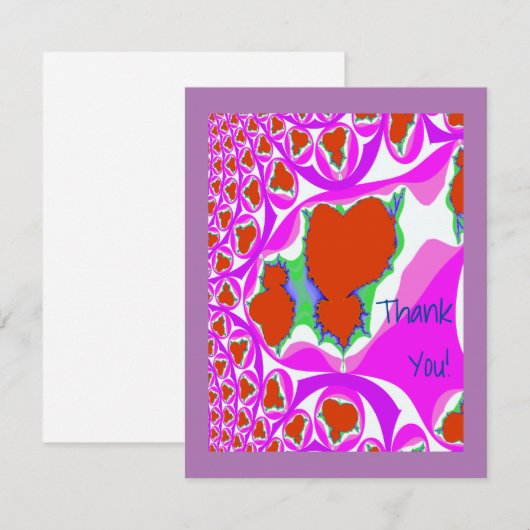 出血ハートフラクタル平サンキューカード サンキューカード (正面/裏面)