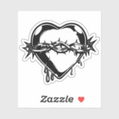 出血ハートヴィンテージイラストレーション シール (シート)