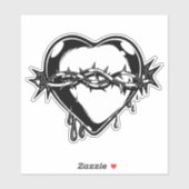 出血ハートヴィンテージイラストレーション シール (シート)