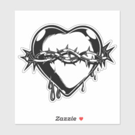 出血ハートヴィンテージイラストレーション シール