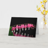 出血ハート反射悔やみや弔慰 カード (黄色い花)