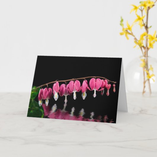 出血ハート反射悔やみや弔慰 カード (黄色い花)